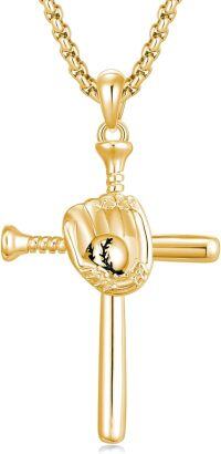 wholesale  Sterling Silver Sports Pendant Necklace for Men Baseball Football Soccer Basketball -A01-Gold