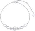 wholesale 10k Gold Infinity Bracelet with Moissanite and Freshwater Cultured Pearls 6.8-8.4 inches-0-10