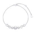wholesale 10k Rose Gold Infinity Pearl Bracelet With White Pearls And Diamonds-0-10