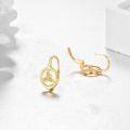 wholesale Gold 925 Sterling Silver Celtic Trinity Knot Stud Earrings with Cubic Zirconia-0-2