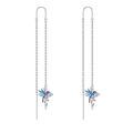 wholesale 925 Sterling Silver Hummingbird Threader Earrings with Platinum Plating for Women-0-0
