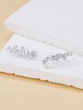 wholesale TOUPOP S925 Sterling Silver Ear Climbers Earrings For Women Silver Earrings For Women Hypoallergenic Crawler Earrings Gift For Her -0-1