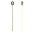 wholesale 14k Blue Sapphire Evil Eye Drop Earrings-0-0