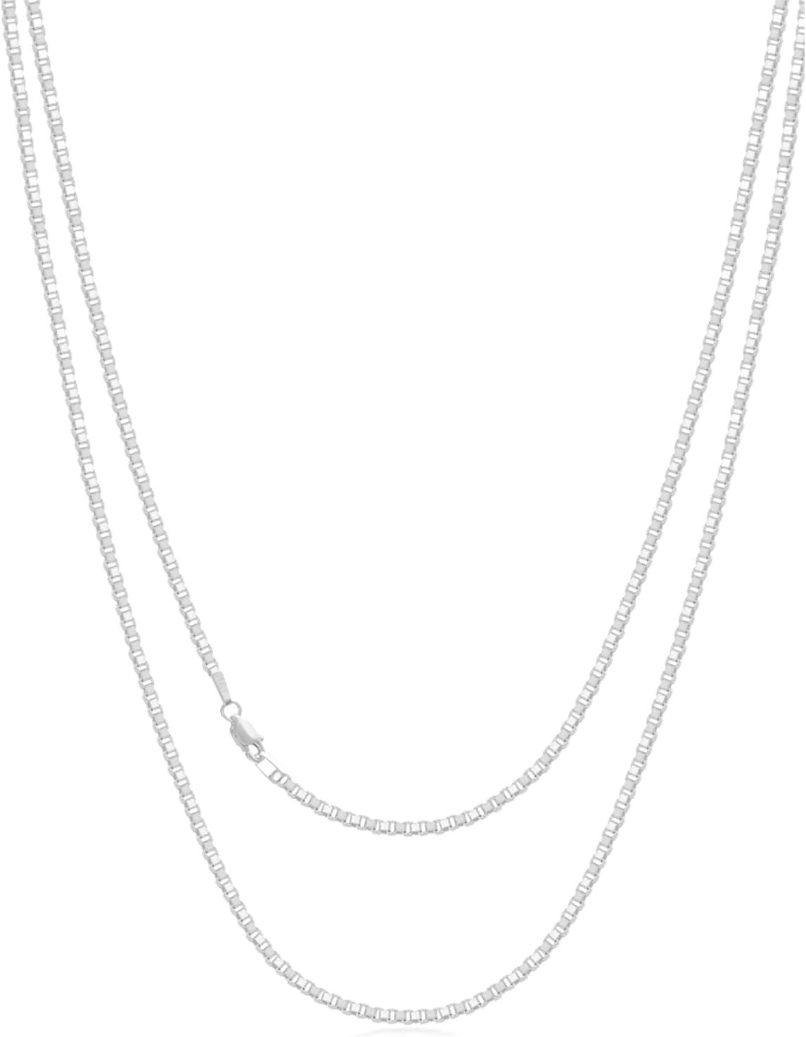 wholesale 925 Sterling Silver Box Link Chain Necklace 18-30 for Women & Men-0-0