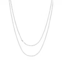 wholesale 925 Sterling Silver Box Link Chain Necklaces Wholesale 18-30 for Women & Men-White
