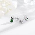 wholesale 925 Sterling Silver Green Crystal Sloth Stud Earrings for Kids Adults-0-5