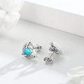 wholesale 925 Sterling Silver Turquoise Celtic Triquetra Stud Earrings - Vintage  for Her-0-1