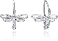 wholesale 925 Sterling Silver Butterfly Shape Hypoallergenic Leverback Earrings for Women & Teen Girls - Vintage Style  Idea for Mothers' Day-E-Dragonfly