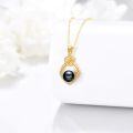 wholesale 14K Gold Infinity Love Knot Black Pearl Pendant Necklace for Women Mom Girlfriend Birthday Gift-0-3