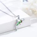 wholesale 925 Sterling Silver Abalone Shell Shark Pendant Necklace for Women Ocean Animal  45cm Chain Length-0-1