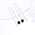wholesale Sterling Silver Nature Stone Ball Threader Drop Earrings-0-26