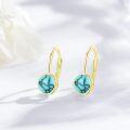 wholesale 14K Gold & Turquoise Dangling Earrings, Minimalist Elegant Gift for Women-0-5