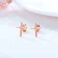 wholesale 14k Gold Cross Moissanite Stud Earrings For Women-0-3