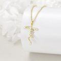 wholesale 925 Sterling Silver Cross Necklace for Women with Stone, Religious Christian Jewelry Gift-0-4