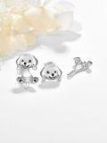 wholesale 925 Sterling Silver Dog Shaped Stud Earrings for Women - Hypoallergenic s-0-2