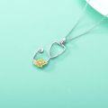 wholesale Sterling Silver Sunflower RN Caduceus Nursing Pendant-0-7