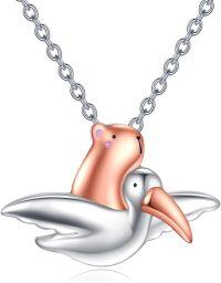 wholesale 925 Sterling Silver Necklace with Capybara Pendant Funny Animal  for Women Christmas Birthday-Capybara