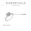 TOUPOP 14k Gold Plated Moissanite Heart Cut Halo Diamond Engagement Ring-0-4