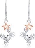 wholesale 925 Sterling Silver Star Crab Drop Earrings for Women Girls Gift Idea-0-0