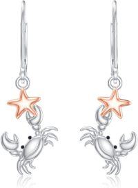 wholesale 925 Sterling Silver Star Crab Drop Earrings for Women Girls Gift Idea-Crab_Starfish
