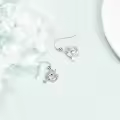 wholesale 925 Sterling Silver Blue Opal Drop Earrings with Angler Fish Design for Women  4cm Length-0-3