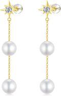 wholesale 14K Gold Freshwater Pearl Star Drop Earrings for Women-0-0