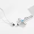 wholesale 925 Sterling Silver White Gold & Birthstone Cross Urn Necklace Wholesale for Ashes – Cremation Jewelry with 925 Sterling Silver, Keepsake Memorial Gift for Women Men-0-3