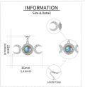 wholesale 925 Sterling Silver & Labradorite Triple Moon Goddess Necklace for Women-0-3