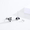 wholesale 925 Sterling Silver Black Onyx Triangle Eye of Providence Stud Earrings-0-1