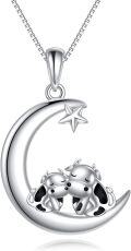 wholesale 925 Sterling Silver Cow on the Moon Star Pendant Necklace - Cute s for Women-0-0
