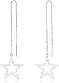 wholesale 925 Sterling Silver Threader Earrings Star Moon Tiny Cube Rhombus Sector Beads Dream Catcher Evil Eye Butterfly Leaf Lightning Bolt Tassel Dangle Drop Chain Charm s for Women-0-0