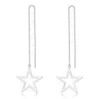 wholesale 925 Sterling Silver Threader Earrings Star Moon Tiny Cube Rhombus Sector Beads Dream Catcher Evil Eye Butterfly Leaf Lightning Bolt Tassel Dangle Drop Chain Charm s for Women-C Star