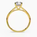 TOUPOP 10k/14k/18k Gold Moissanite Engraved Name Round Cut Engagement Rings-0-1