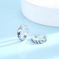 wholesale 925 Sterling Silver Basketball Pattern Sports Huggie Hoops for Women-0-3