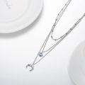 wholesale Sterling Silver Gold Plated Moonstone Crescent Moon Choker Necklace for Women-0-3