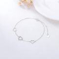 wholesale 10K Gold 3 Hearts Diamond Anklet for Women - 10K Gold Jewelry-0-9