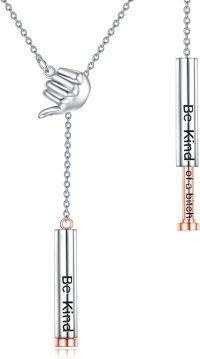 wholesale 925 Sterling Silver Be Kind of A Bitch Secret Message Lariat Necklaces Gifts for Her-Be Kind of A Necklace