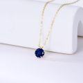 wholesale 14K Gold Created Birthstone 1ct Round Necklace for Women 16+2 -0-1