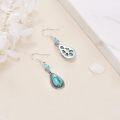 wholesale 925 Sterling Silver Teardrop Turquoise Stone Drop Earrings for Women-0-3