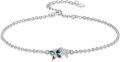wholesale 925 Sterling Silver Butterfly Abalone Shell Crystal Ankle Anklet with Chain Extender-0-0