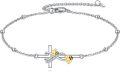 wholesale 925 Sterling Silver Bee and Cross Charm Bracelet s for Women & Girls-0-0