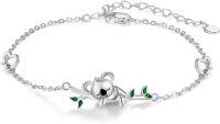wholesale 925 Sterling Silver Koala Charm Bracelet for Women Adjustable Animal s-Koala Bracelet