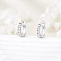 wholesale S925 Sterling Silver Hypoallergenic Small Hoop Sun Leaf Triangle Huggie Earrings for Women-0-4