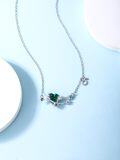 wholesale 925 Sterling Silver Green Heart-Shaped Emerald & Cubic Zirconia 12 Constellations Pendant Necklace for Women and Moms-0-2