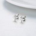 wholesale 14K White Gold Round Cut Cubic Zirconia Sunburst Stud Earrings for Women-0-2