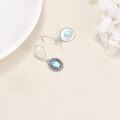 wholesale 925 Sterling Silver Moonstone Leverback Dangle Drop Filigree Earrings for Women-0-2