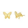 TOUPOP 14K Gold Diamond-Cut Butterfly Stud Earrings For Women-0-0