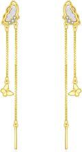 wholesale Gold Butterfly Drop Threader Earrings - 925 Sterling Silver Chain Gift Set for Her-0-0