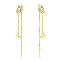 wholesale 925 Sterling Silver Butterfly Drop Earrings-Butterfly Tassel