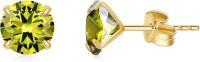 wholesale 14K Yellow Gold Simulated Diamond Stud Earrings-8-August-Peridot
